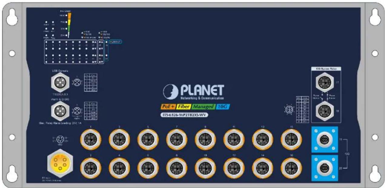 Planet ITS-6326-16T-LV - Front Panel - 1