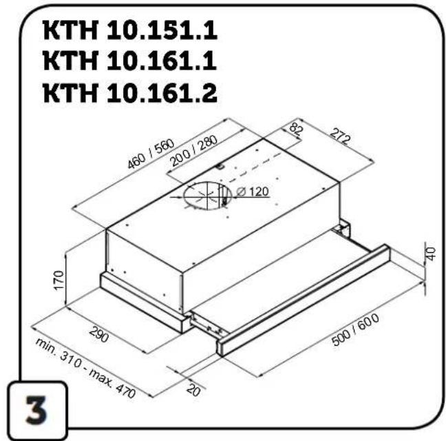 KTH 10.151.1 KTH 10.161.1 KTH 10.161.2 460 / 560 200 / 280 82 272 Ø 120 170 min. 310 - max. 470 40 290 500 / 600 20 3