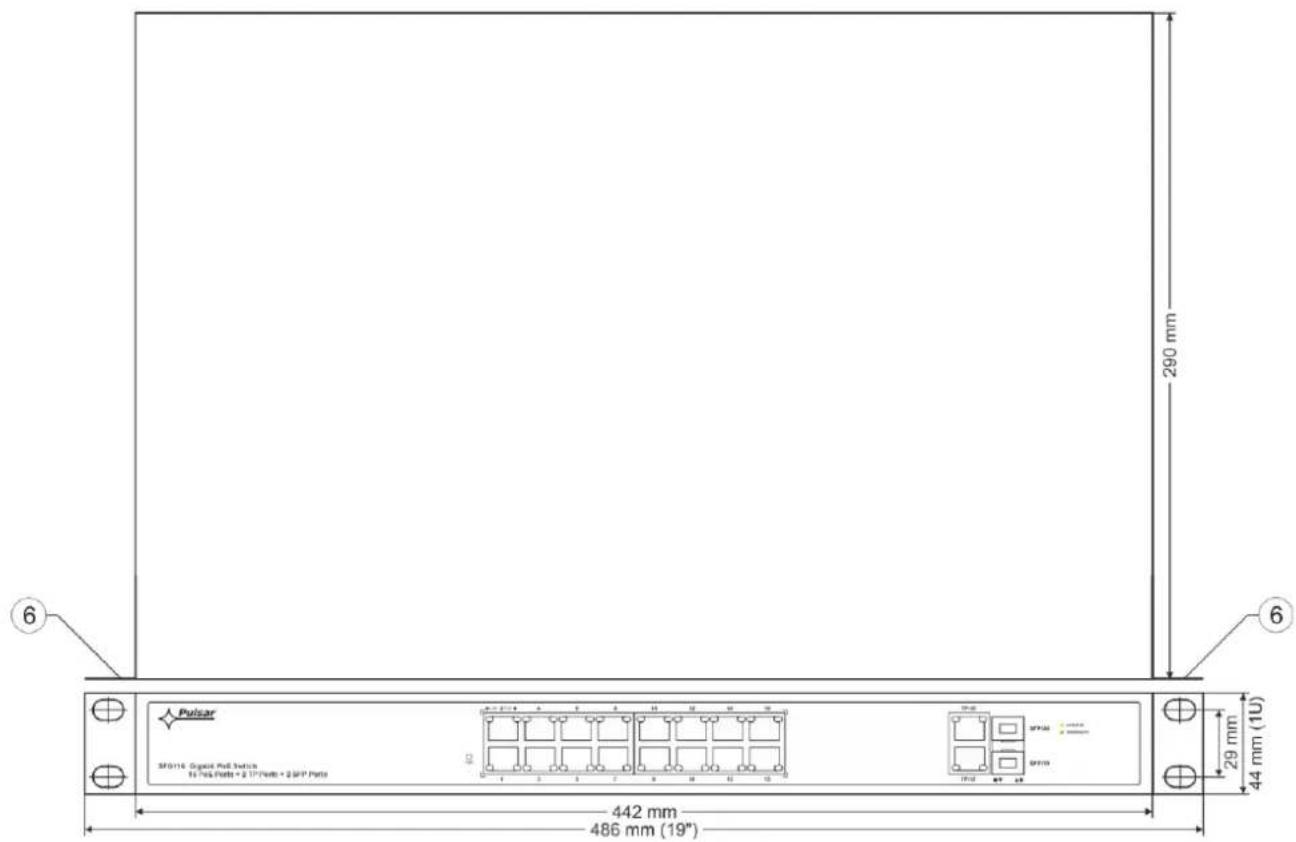 Pulsar SP0116: Cigacid Poll Switch 1x 1x4x5x6x7x8x9x10x11x12x13x14x15x16x17x18x19x20x21x22x23x24x25x26x27x28x29x30x31x32x33x34x35x36x37x38x39x40x41x42 442 mm 486 mm (19") 290 mm 29 mm 44 mm (1U) 6 6