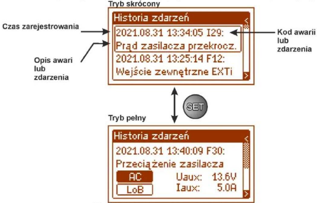 PULSAR HPSG3-24V5A-D-LCD - Ekran – historia zdarzeń - 7