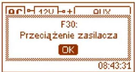 F30: Przeciażenie zasilacza OK 08:43:31