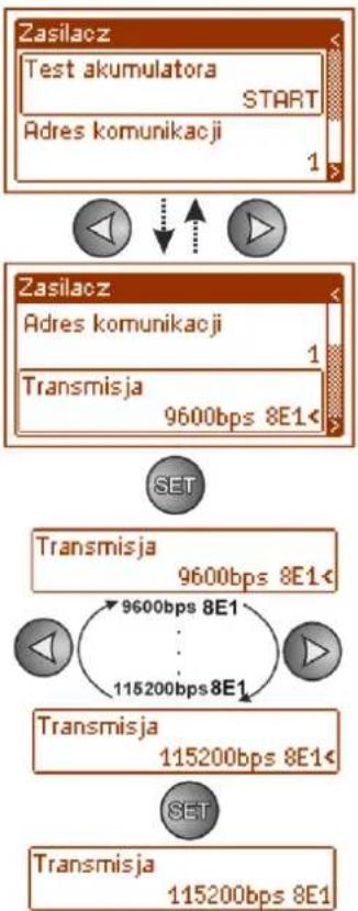 PULSAR HPSG3-12V10A-E-LCD - Ustawienie parametrów transmisji. - 1