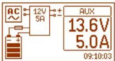 AC 12V 5A + - AUX 13.6V 5.0A 09:10:03