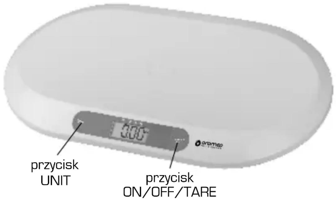 przycisk UNIT 300° przycisk ON/OFF/TARE