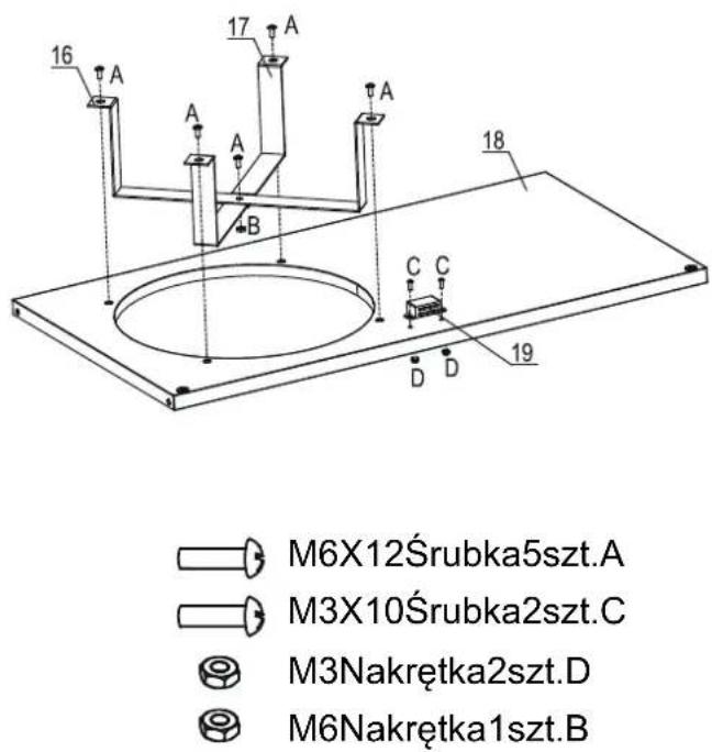 16 A 17 A A A B C C D D 18 19 M6X12Śrubka5szt.A M3X10Śrubka2szt.C M3Nakrętka2szt.D M6Nakrętka1szt.B