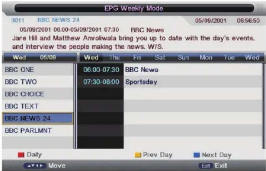EPG Weekly Mode 0011 BBC NEWS 24 05/09/2001 06:56:50 05/09/2001 06:00-05/09/2001 07:30 BBC News Jane Hill and Matthew Amroliwala bring you up to date with the day's events, and interview the people making the news. W/S. Wed 05/09 Wed Thu Fri Sat Sun Mon Tue Wed BBC ONE 06:00-07:30 BBC News BBC TWO 07:30-08:00 Sportsday BBC CHOICE BBC TEXT BBC NEWS 24 BBC PARLMNT Daily Prev Day Next Day Move Exit Exit