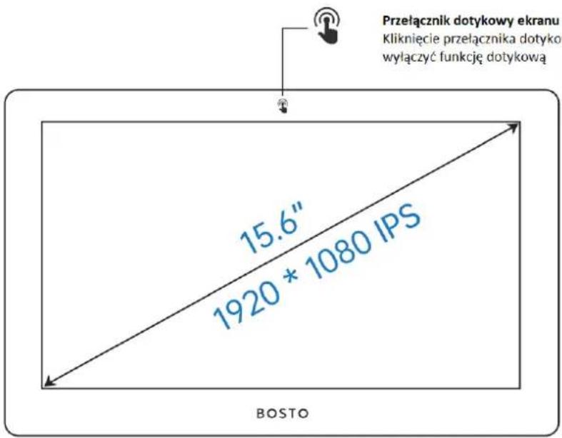 Przełącznik dotykowy ekranu i Kliknięcie przełącznika dotykow wyłączyć funkcję dotykową 15.6" 1920 * 1080 IPS BOSTO
