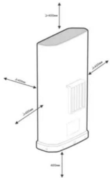 ZTE MC889A Pro - Wymagania dotyczące wolnej przestrzeni w miejscu instalacji - 1