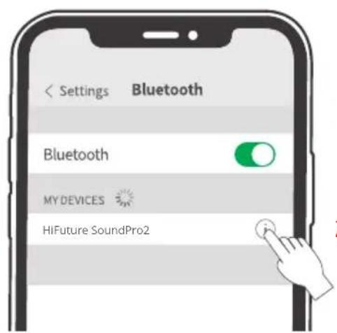 < Settings Bluetooth Bluetooth MY DEVICES HIFuture SoundPro2