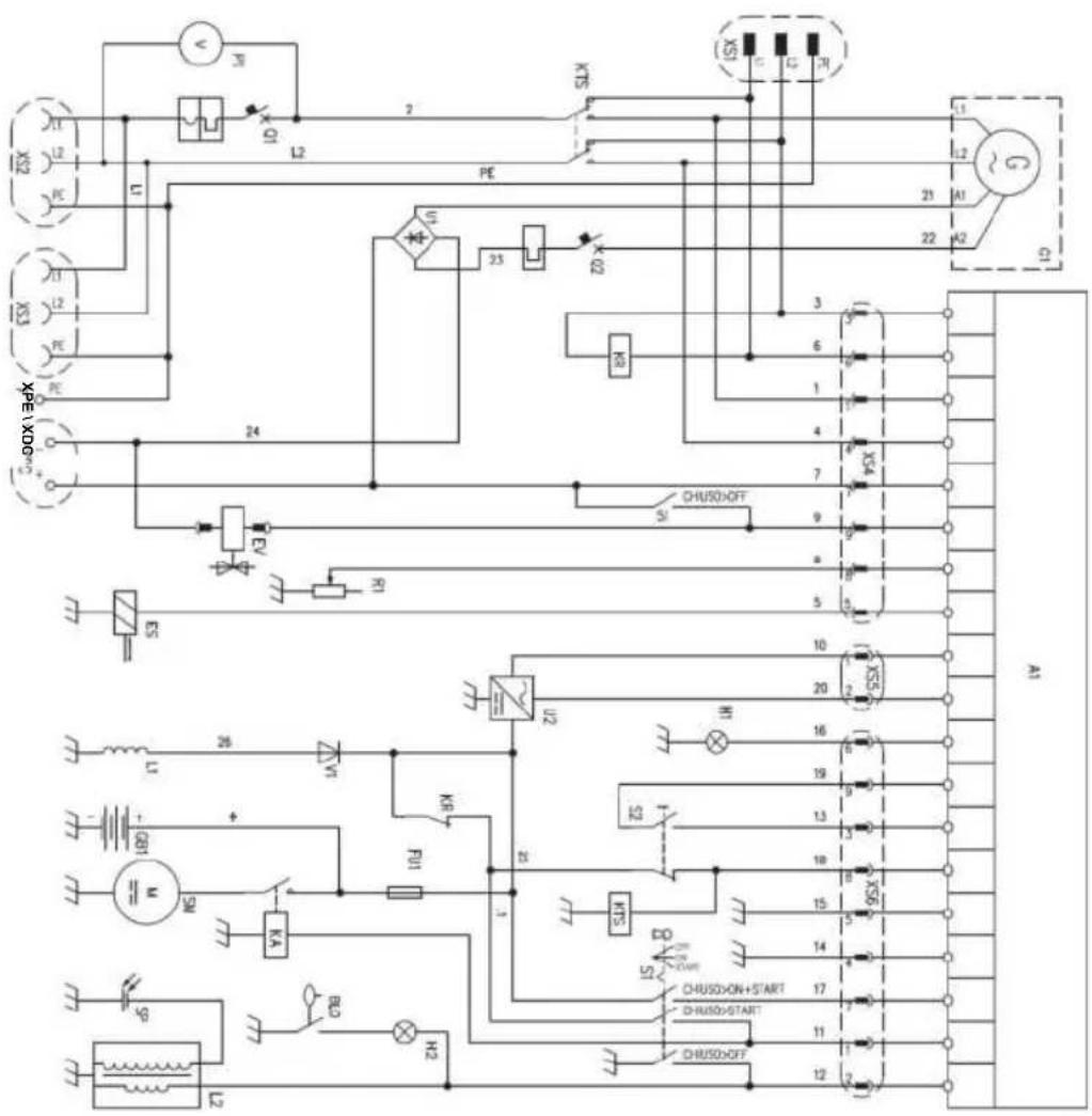 Genmac Powersmart G6000E - SCHEMAT ELEKTRYCZNY. - 1