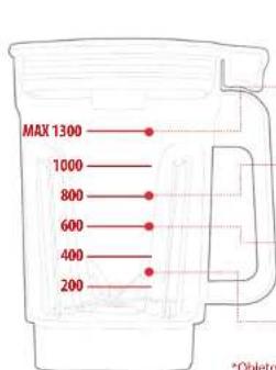 MAX 1300 1000 800 600 400 200 *Obieto