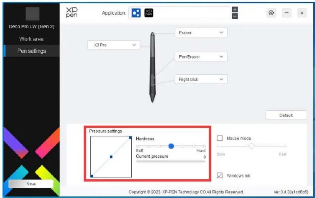XP-Pen Deco Pro XL (Gen 2) - Regulacja czułości nacisku: - 1