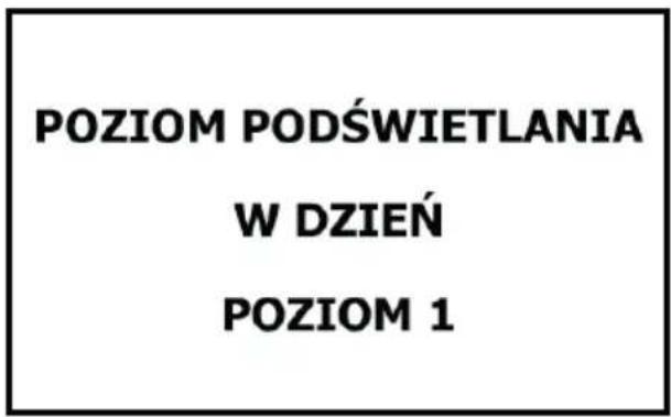POZIOM PODŚWIETLANIA W DZIEŃ POZIOM 1
