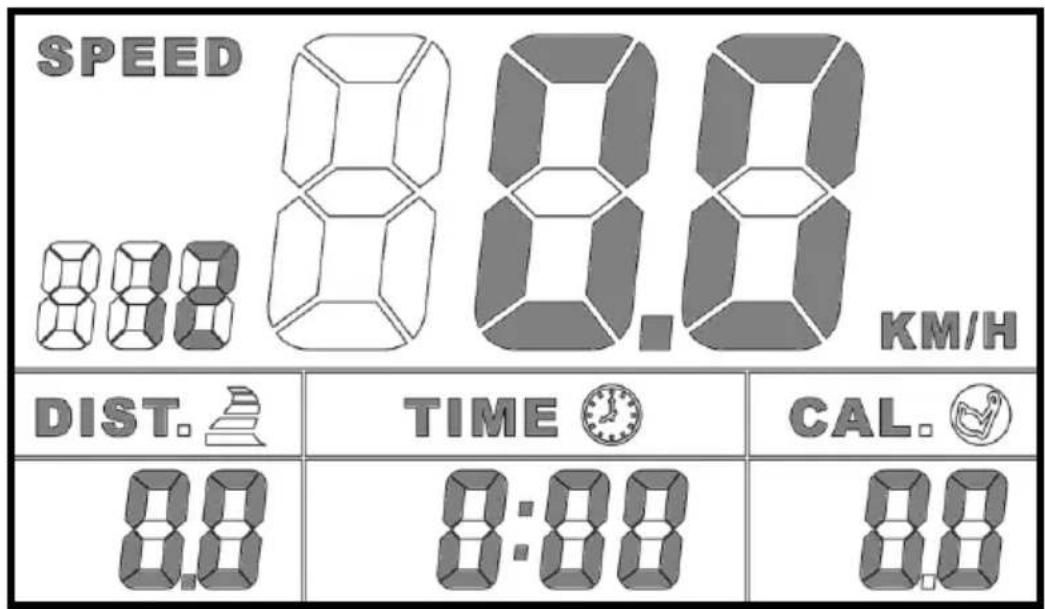 SPEED 8:00 8:00 KM/H DIST. TIME CAL.