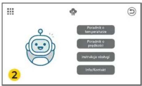 Poradnik o temperaturze Poradnik o prędkości Instrukcja obsługi Info/Kontakt