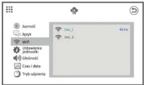 Jasność Jęczyk WiFi Ustawienia jednostki Głośność Czas i data Tryb uśpienia Sinf_1 42 ms Sinf_2