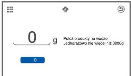 0 g Położ produkty na wadze. Jednorazowo nie więcej niż 3000g 0