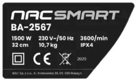 NAC BA-2567 - Inne oznaczenia na maszynie - 1