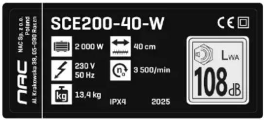 NAC SCE200-40-W - OPIS STRON GRAFICZNYCH I PIKTOGRAMÓW - 2