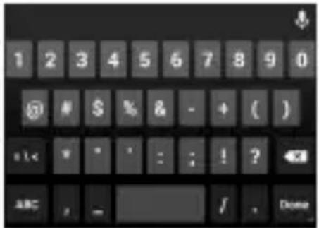 1 2 3 4 5 6 7 8 9 0 @ # $ % & - + ( ) slc * " : : ! ? ← ABC / - / . Done