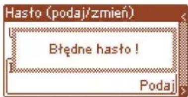 Hasto (podaj/zmień) Będne hasta! Podaj