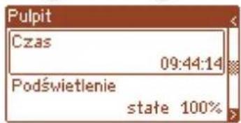 Pulpit Czas 09:44:14 Podświetlenie state 100%