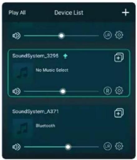 Play All Device List SoundSystem_3295 No Music Select SoundSystem_A371 Bluetooth