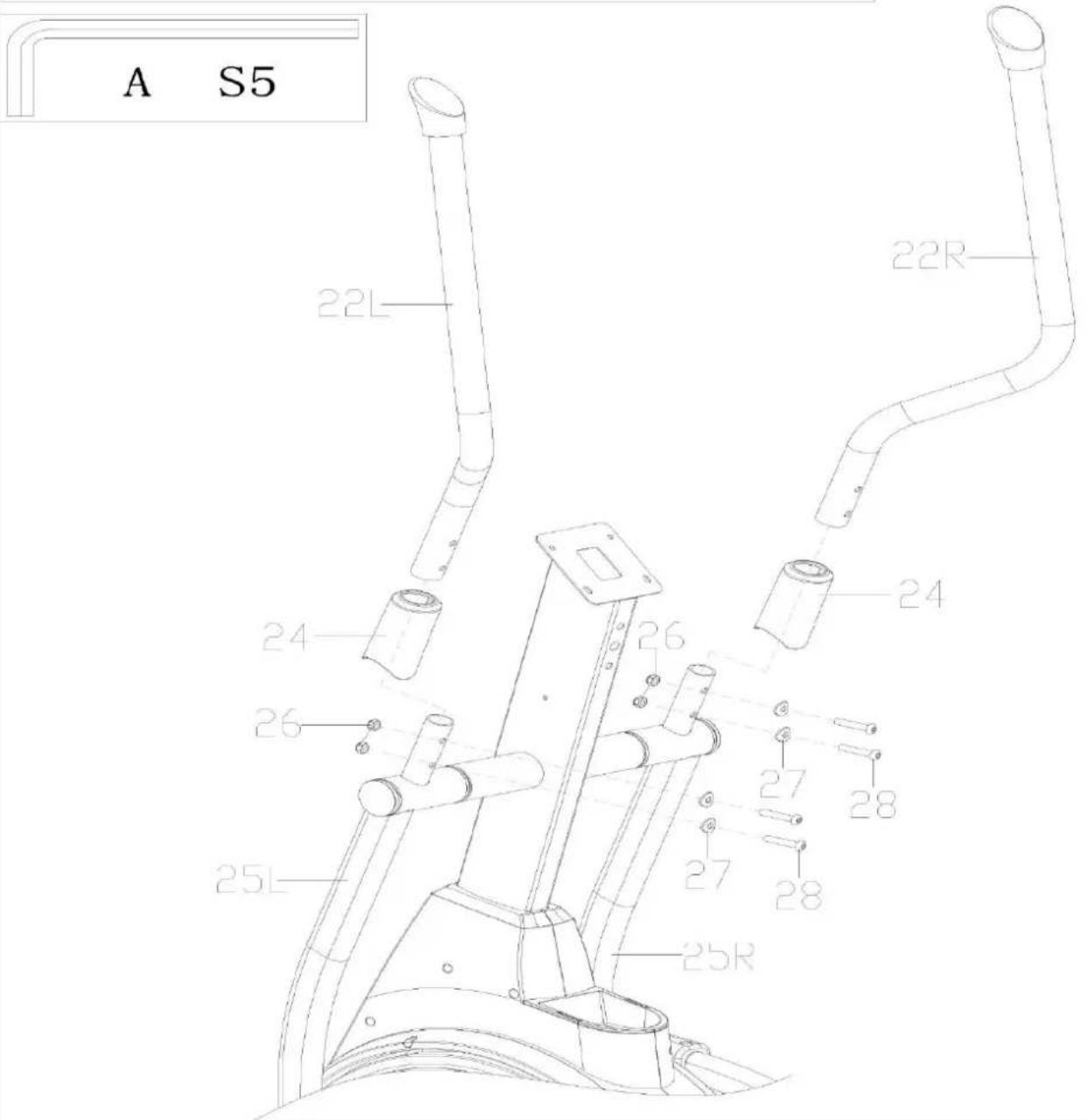 A S5 22L 22R 24 26 24 27 28 26 25L 27 28 25R
