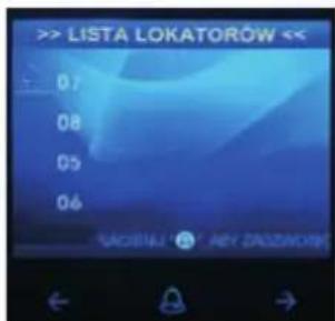 Eura VXA-64A5 - WYBÓR LOKATORA Z LISTY ZA POMOCĄ MODUŁU WYŚWIETLACZA VXA-65A5 - 2