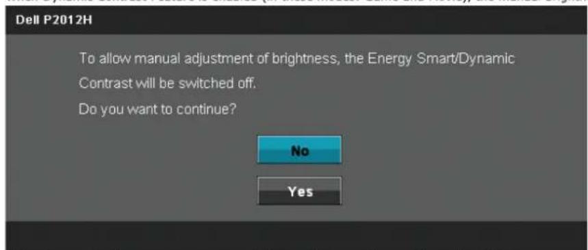 DELL P2012H - OSD Warning Messages - 1