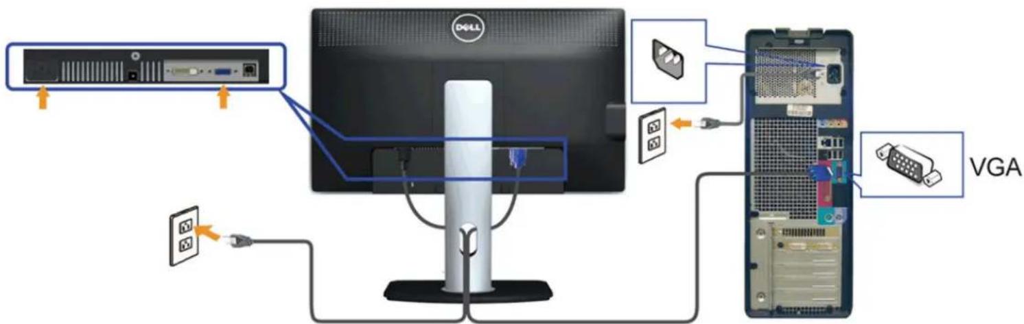 DELL P2012H - Connecting the white DVI cable - 2
