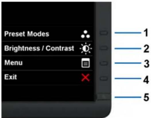 DELL P2012H - Using the Front Panel - 1