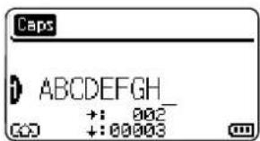 Caps ↑ ABCDEFGH_ + : 002_ + : 00003