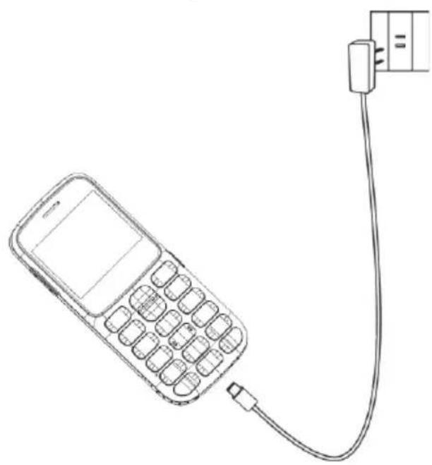 MaxCom MM443 - Podłączanie zasilacza i ładowanie baterii - 1