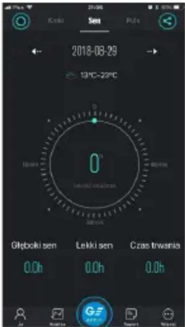 Koiki Sen Puls 2018-08-29 13°C~22°C Głęboki sen Lekki sen Czas trwania 0.0h 0.0h 0.0h