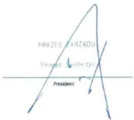PREZES ZARZADU Tomasz-Jakóbczyk President