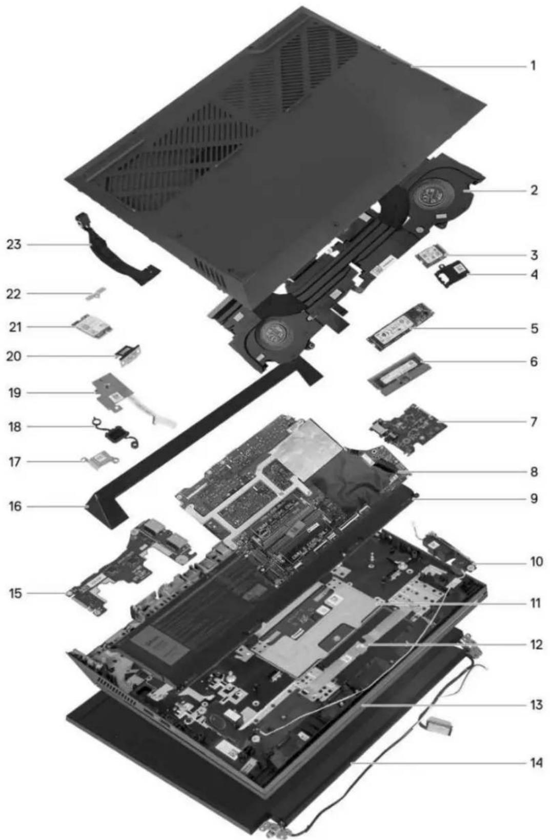 DELL G15 5535 - Główne elementy komputera Dell G15 5535 - 1