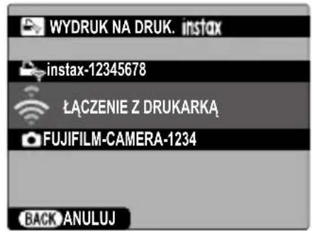 WYDRUK NA DRUK. instax instax-12345678 ŁACZENIE Z DRUKARKA FUJIFILM-CAMERA-1234 BACK ANULUJ