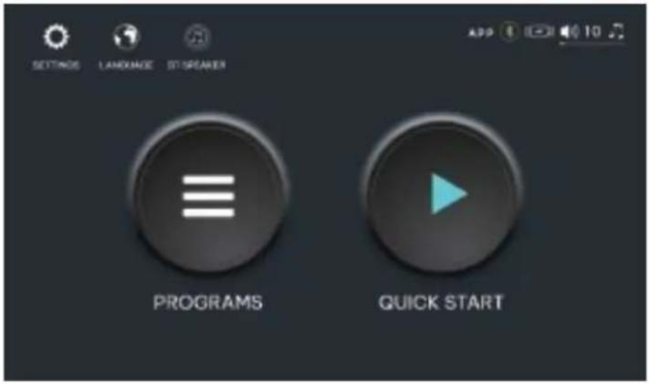 SETTINGS LANGUAGE ST/SPEAKER PROGRAMS QUICK START