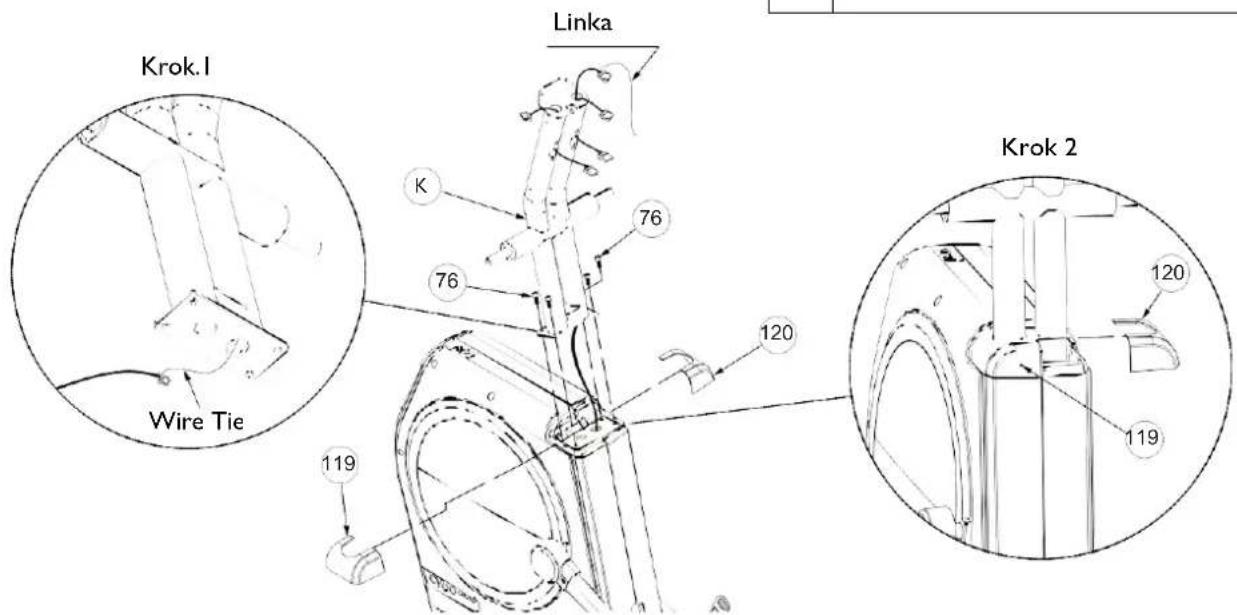 Krok.1 Linka Wire Tie K 76 76 120 119 Krok 2 120 119