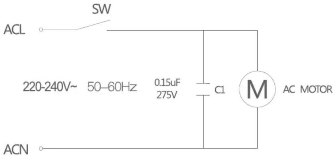 ACL SW 220-240V~ 50-60Hz 0.15uF 275V C1 M AC MOTOR ACN