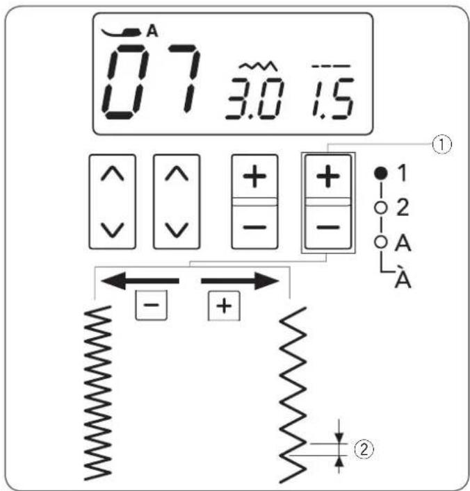 JANOME DM7200 - Regulowanie szerokości ściegu - 1
