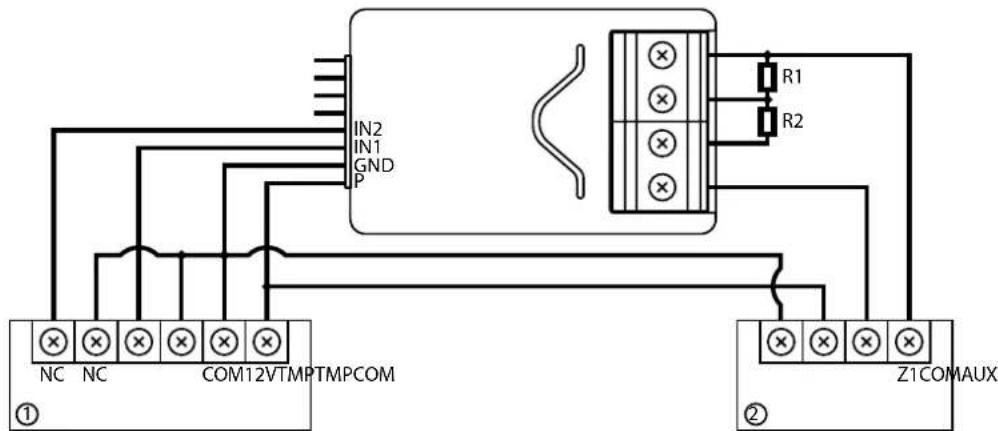 Fibaro Smart Implant FGBS-222 - 4.2: Połączenie z linią alarmową - 2