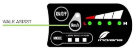 WALK ASISST ON/OFF 50m/h L H MODE LOW MED HIGH Indiana