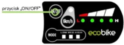 przycisk_ON/OFF* 6km/h MODE LOW MIED HIGH ecobike