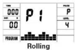 TIME 0:00 PART 0.0 PROGRAM P1 ROLLING PULSE P LEVEL 4