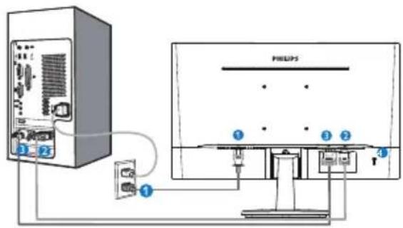 PHILIPS V Line 243V7QSB - Podłączanie do komputera PC - 1