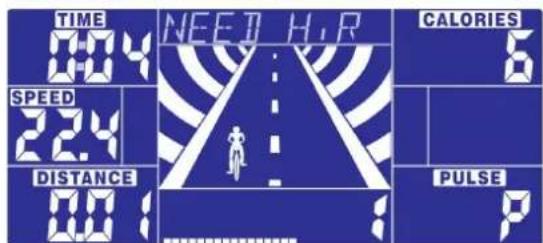 TIME 004 NEED H.R CALORIES 6 SPEED 224 DISTANCE 8.0 PULSE P