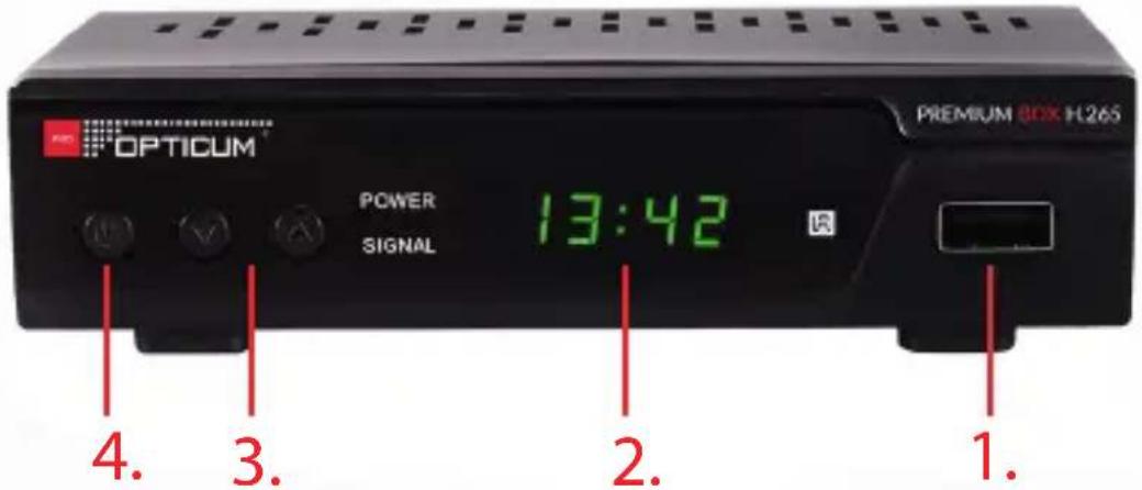 OPTICUM POWER SIGNAL 13:42 PREMIUM BOX H265 4. 3. 2. 1.