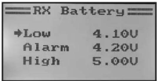 Reely HT-6 - Napięcie odbiornika „RX Battery“ - 4